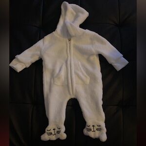 ❤️❤️ White Fuzzy Soft Long Sleeve One Piece